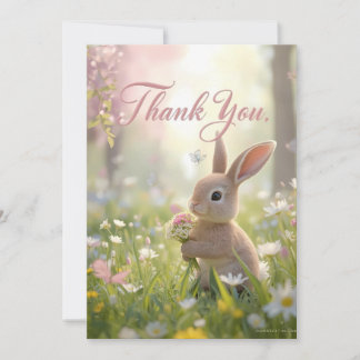 Sweet Bunny Meadow Birthday Thank-You Card