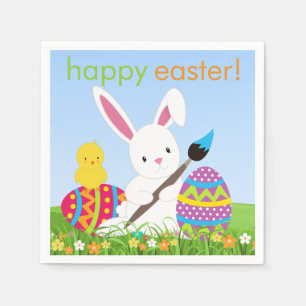 Sweet Bunny Paint Easter Eggs Paper Napkins