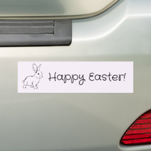Sweet Bunny Rabbit, Cute Spring or Easter Cartoon Bumper Sticker