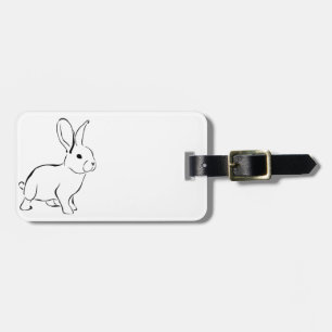 Sweet Bunny Rabbit, Cute Spring or Easter Cartoon Luggage Tag