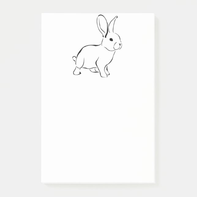 Sweet Bunny Rabbit, Cute Spring or Easter Cartoon Post-it Notes (Front)