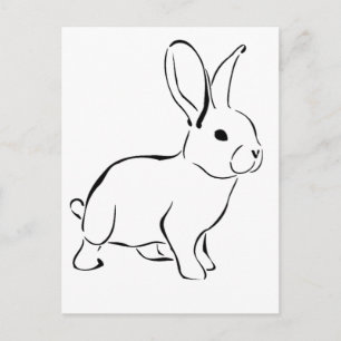 Sweet Bunny Rabbit, Cute Spring or Easter Cartoon Postcard