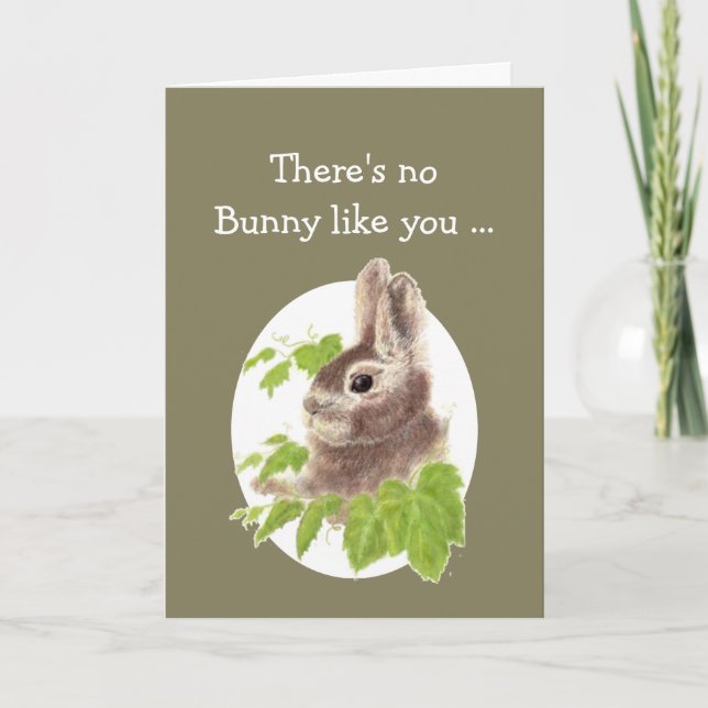 Sweet Bunny Rabbit Fun Birthday card (Front)