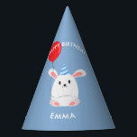 Sweet Bunny Rabbit Kids Birthday Party Hat<br><div class="desc">Fun animals themed personalised kids birthday party hats.</div>