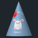 Sweet Bunny Rabbit Kids Birthday Party Hat<br><div class="desc">Fun animals themed personalised kids birthday party hats.</div>