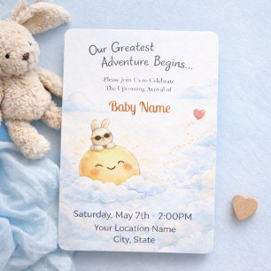 Sweet Bunny Sun Celebration Style Invitation