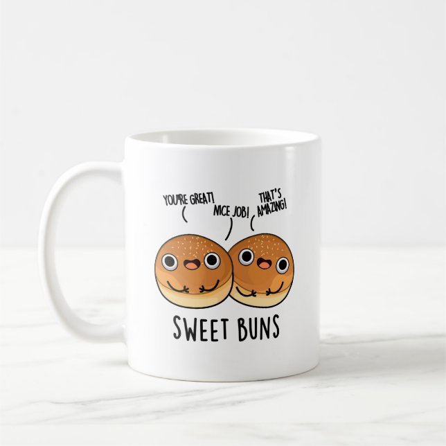 Sweet Buns Funny Baking Pun  Coffee Mug (Left)