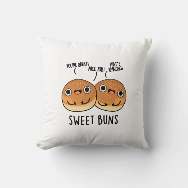 Sweet Buns Funny Baking Pun  Cushion (Front)