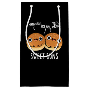 Sweet Buns Funny Baking Pun Dark BG Small Gift Bag