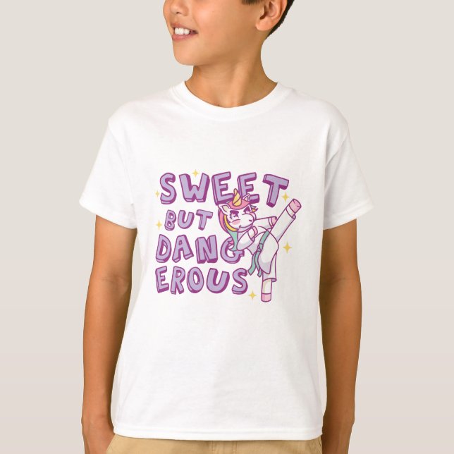 Sweet but dangerous Karate Unicorn T-Shirt (Front)