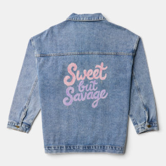 Sweet But Savage Street Style Cotton Candy Graphic Denim Jacket