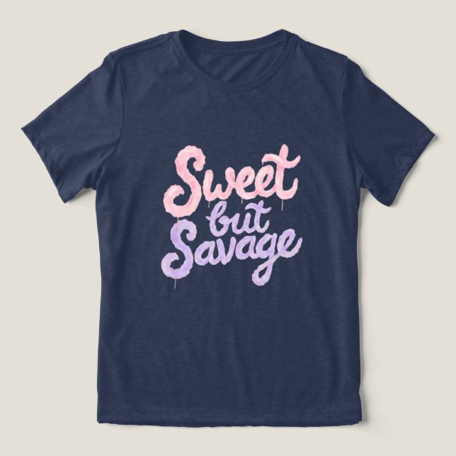 Sweet But Savage Street Style Cotton Candy Graphic Tri-Blend Shirt (Design Front)