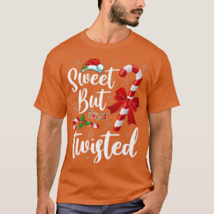 Sweet But Twisted Candy Cane Snow Santa Christmas T-Shirt