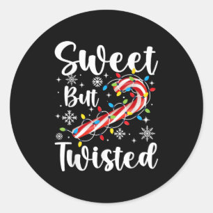 Sweet But Twisted Christmas Candy Lover Xmas Boys Classic Round Sticker