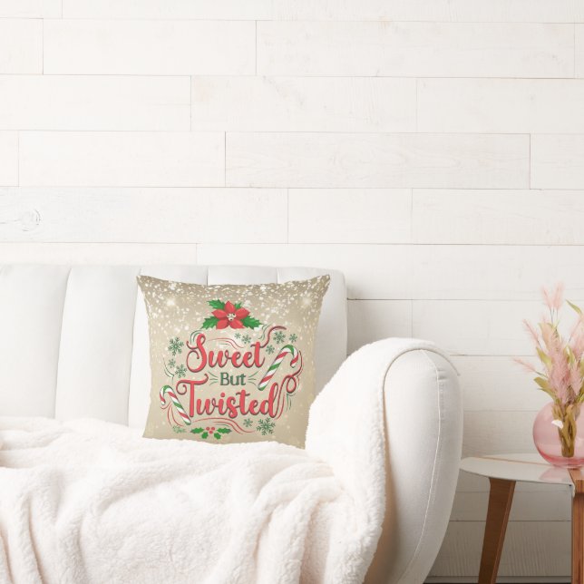 Sweet But Twisted Christmas Pillow (Couch)