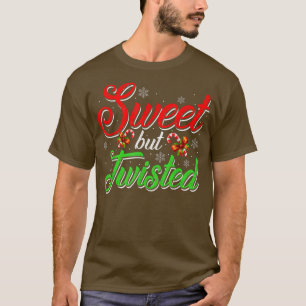 Sweet but Twisted Funny Candy Cane Christmas Mens  T-Shirt