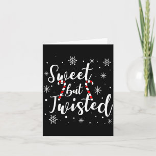 Sweet But Twisted Funny Christmas Candy Cane Xmas Card