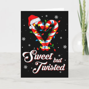 Sweet But Twisted Funny Christmas Candy Cane Xmas Card