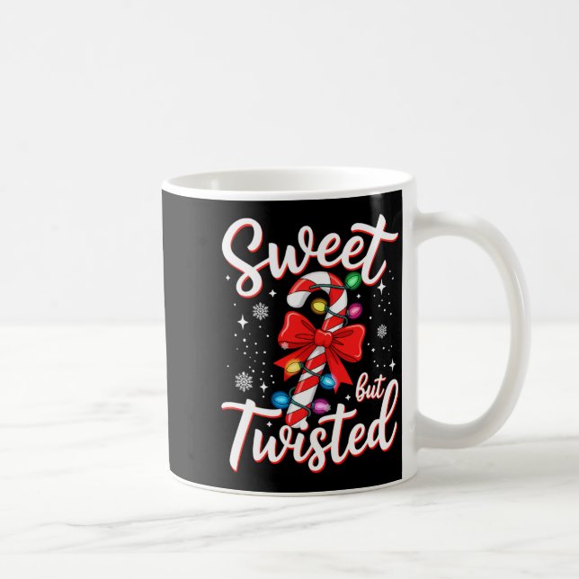 Sweet But Twisted Funny Christmas Candy Cane Xmas  Coffee Mug (Right)
