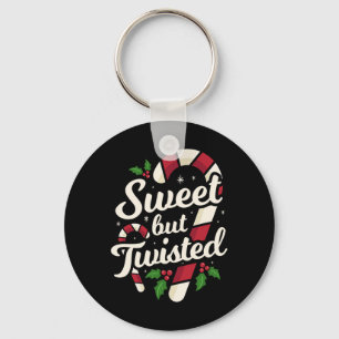 Sweet But Twisted Funny Christmas Candy Cane Xmas  Key Ring