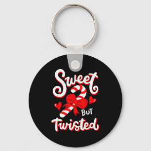Sweet But Twisted Funny Christmas Candy Cane Xmas  Key Ring