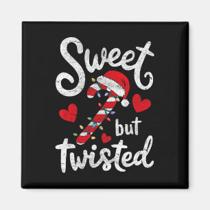Sweet But Twisted Funny Christmas Candy Cane Xmas Magnet