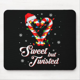 Sweet But Twisted Funny Christmas Candy Cane Xmas  Mouse Pad