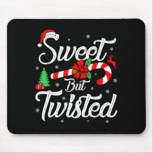 Sweet But Twisted Funny Christmas Candy Cane Xmas Mouse Pad