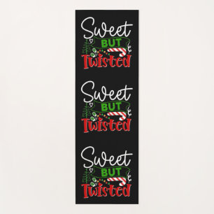 Sweet But Twisted Funny Christmas Candy Cane Yoga Mat