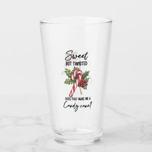 Sweet but twisted quote personalised candy canes glass