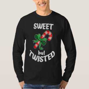 Sweet But Twisted Xmas Christmas Funny Candy Cane  T-Shirt