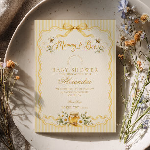 Sweet Butter Yellow Mummy to Bee Baby Shower Invitation