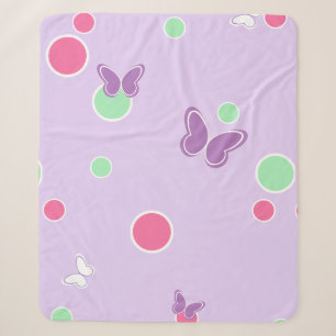 sweet butterflies and polka dots sherpa blanket