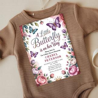 Sweet Butterfly Baby Shower Invitation