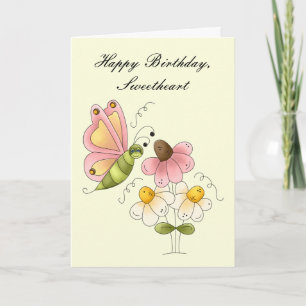 Sweet Butterfly Daughter Birthday Card