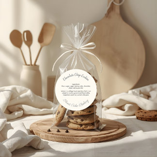 Sweet Cake Bakery Chocolate Cookie Ingridients Classic Round Sticker