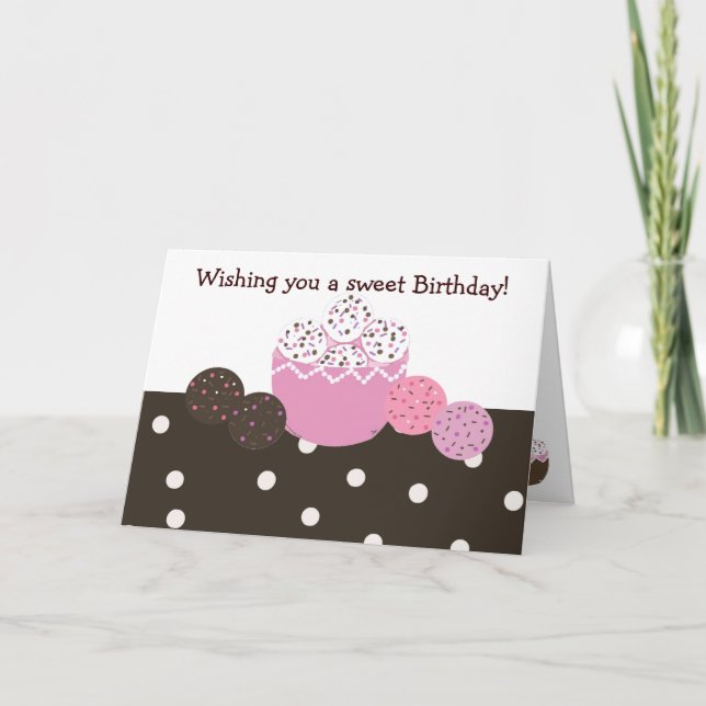 Sweet Cake Ball Birthday Design Card (Front)