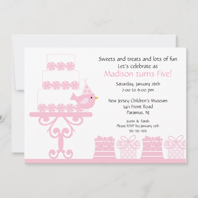 Sweet Cake Birthday Invitation (Front)