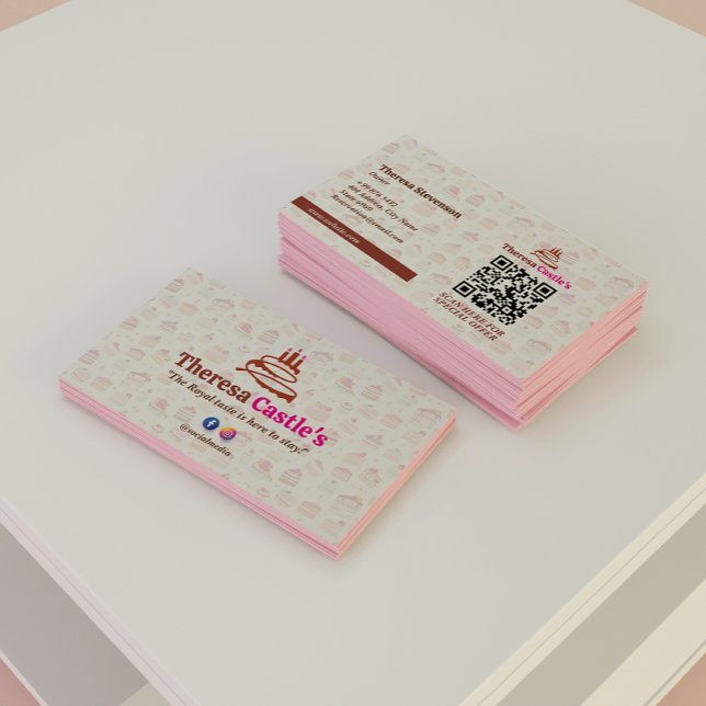Sweet Cake Business | Elegant Pink  Card (Creator Uploaded)