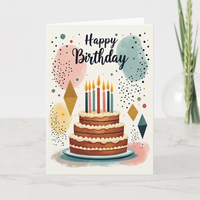 Sweet Cake Candle Birthday Card (Front)