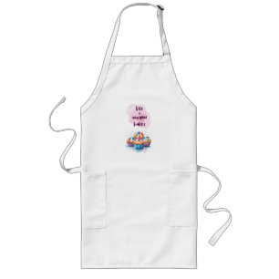 Sweet cake design long apron