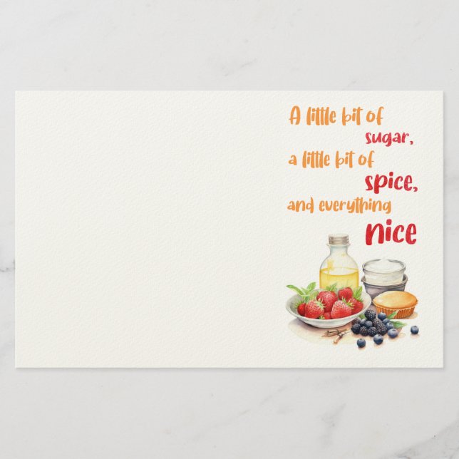 Sweet cake design  stationery (Front)