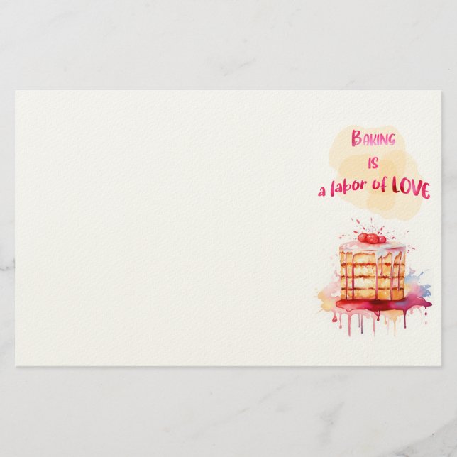 Sweet cake design  stationery (Front)