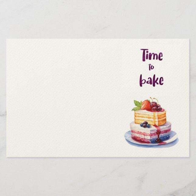 Sweet cake design  stationery (Front)