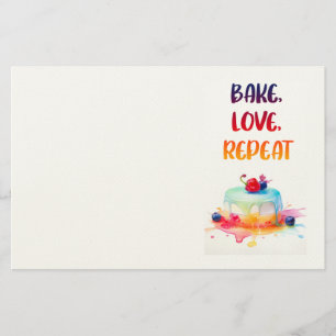 Sweet cake design stationery