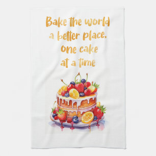 Sweet cake design tea towel