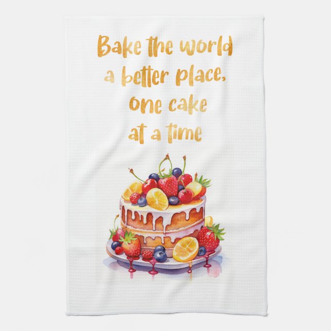 Sweet cake design tea towel (Vertical)
