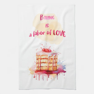 Sweet cake design tea towel