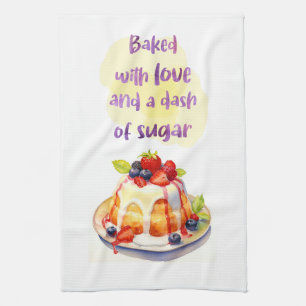 Sweet cake design tea towel