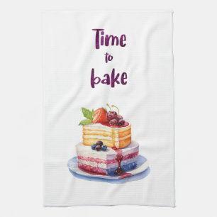 Sweet cake design tea towel